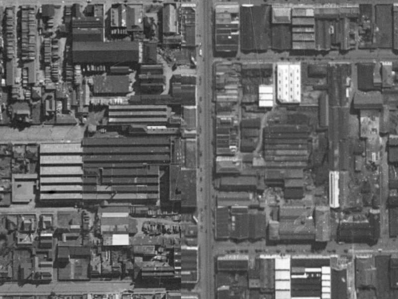561-563 Colombo Street from the air, 1940-1944