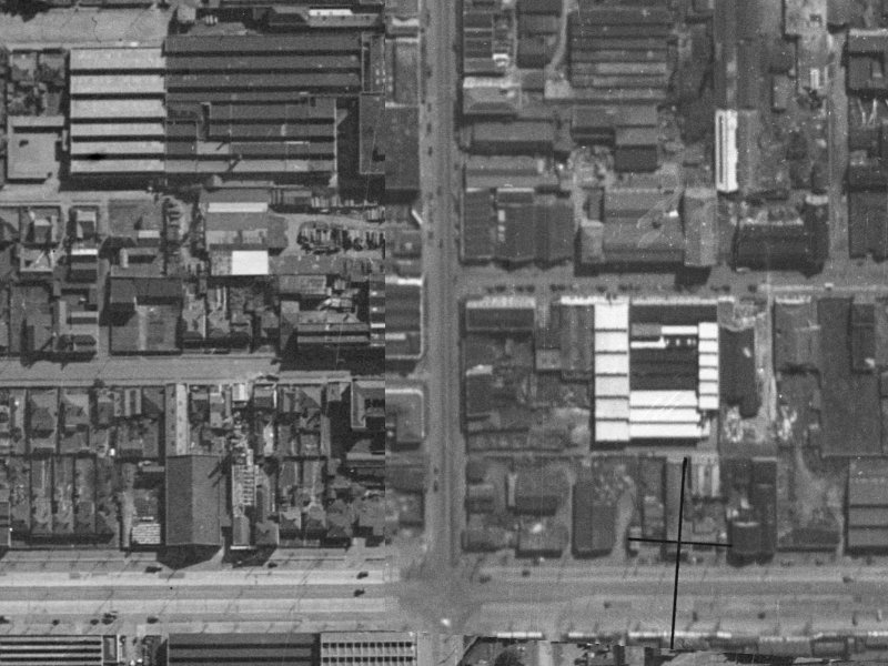 528 Colombo Street from the air, 1940-1944