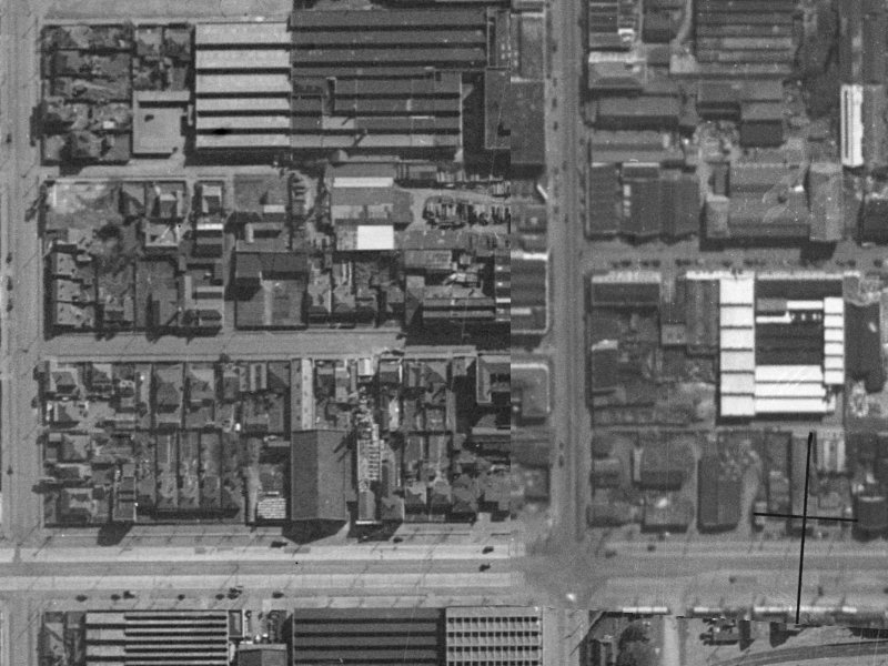 21–23 Bath Street from the air, 1940-1944