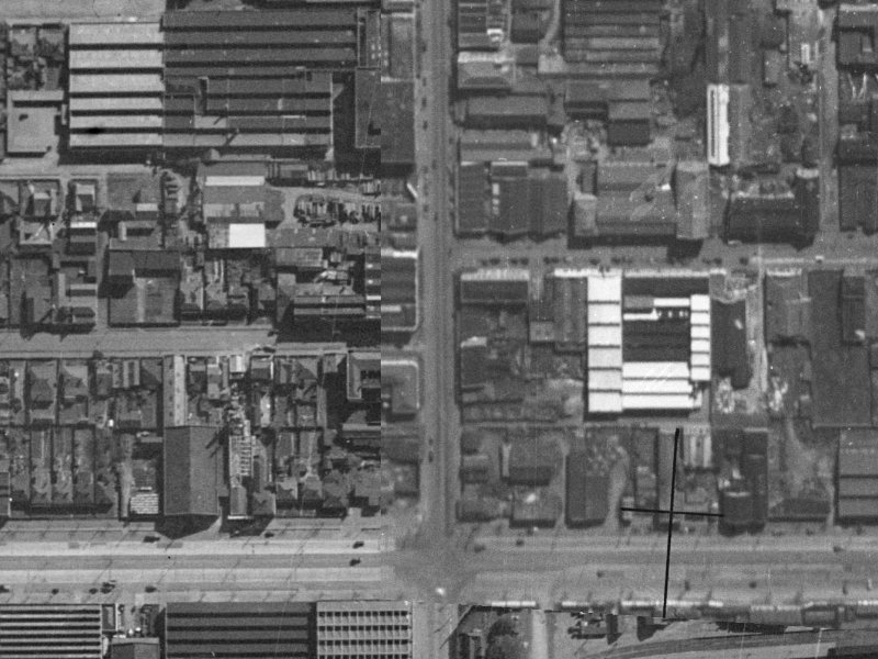 522 Colombo Street from the air, 1940-1944