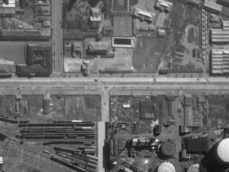 458–460 Moorhouse Avenue from the air, 1940-1944