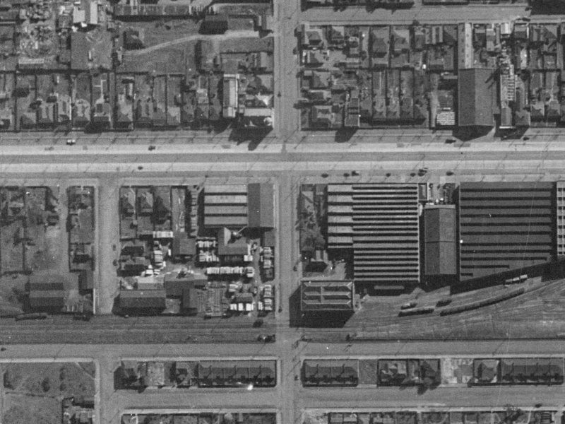 130-124 Durham Street South from the air, 1940-1944