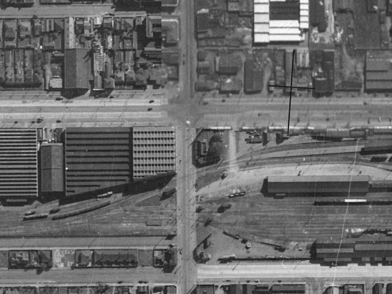506 Colombo Street from the air, 1940-1944