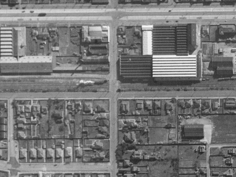 196 Hazeldean Road from the air, 1940-1944