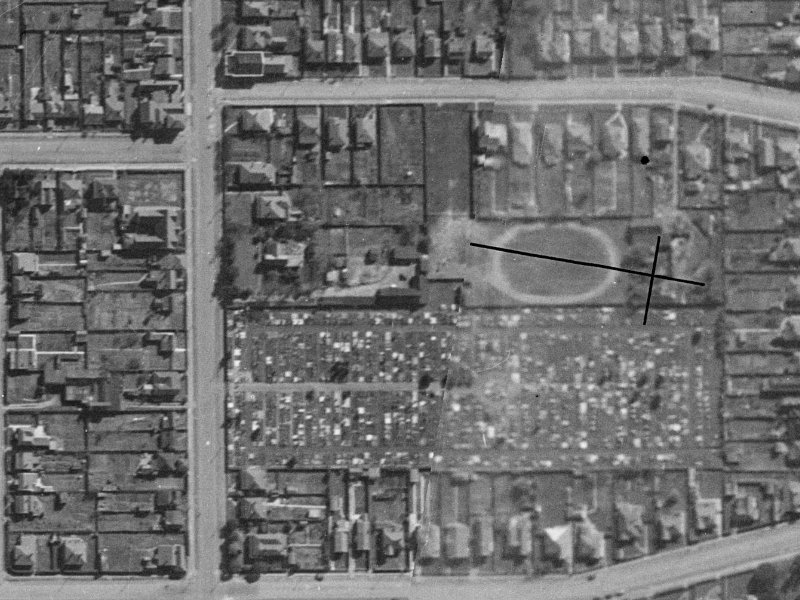 420A Selwyn Street from the air, 1940-1944