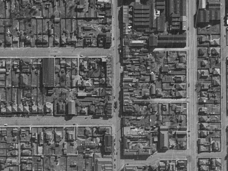 457 Colombo Street from the air, 1940-1944