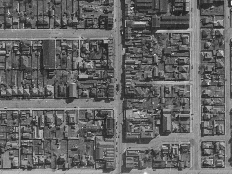 447 Colombo Street from the air, 1940-1944