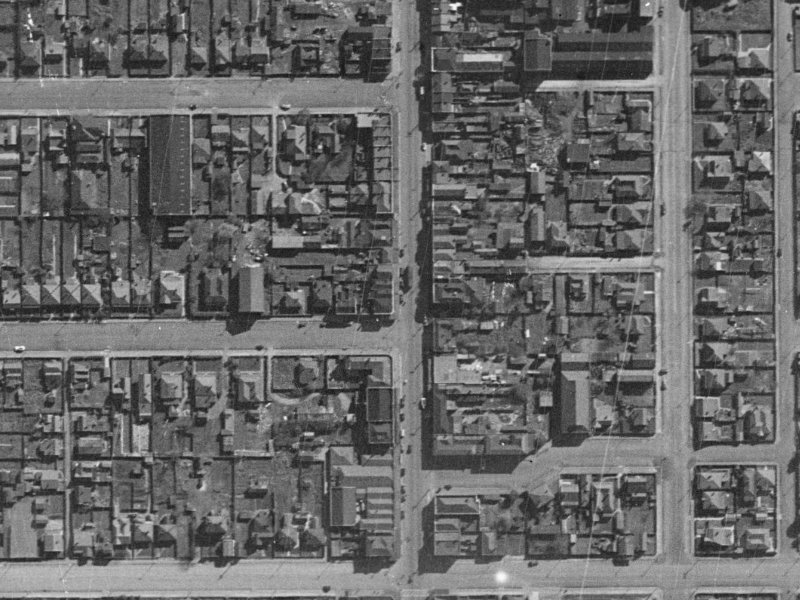 444-434 Colombo Street from the air, 1940-1944