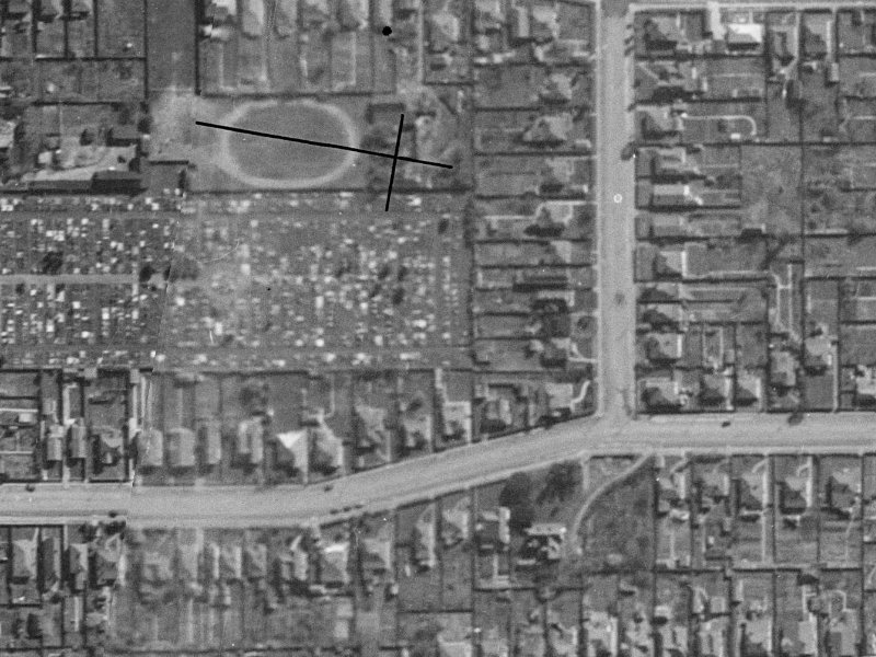 7A Braddon Street from the air, 1940-1944
