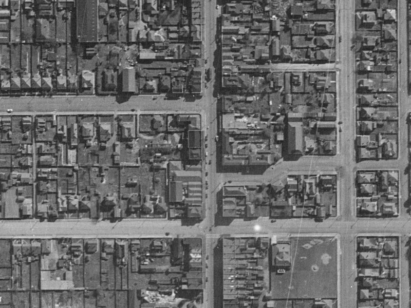 437A Colombo Street from the air, 1940-1944