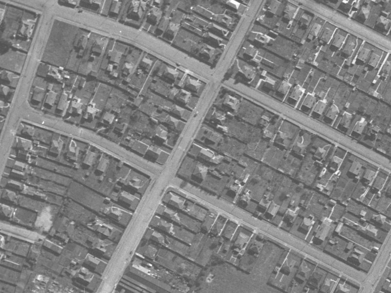 58A Osborne Street from the air, 1940-1944