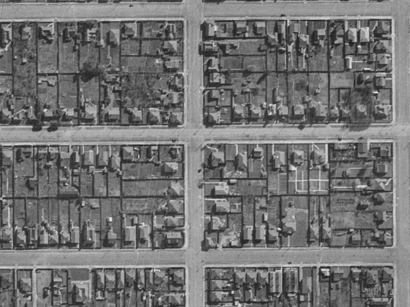 158 Wordsworth Street from the air, 1940-1944