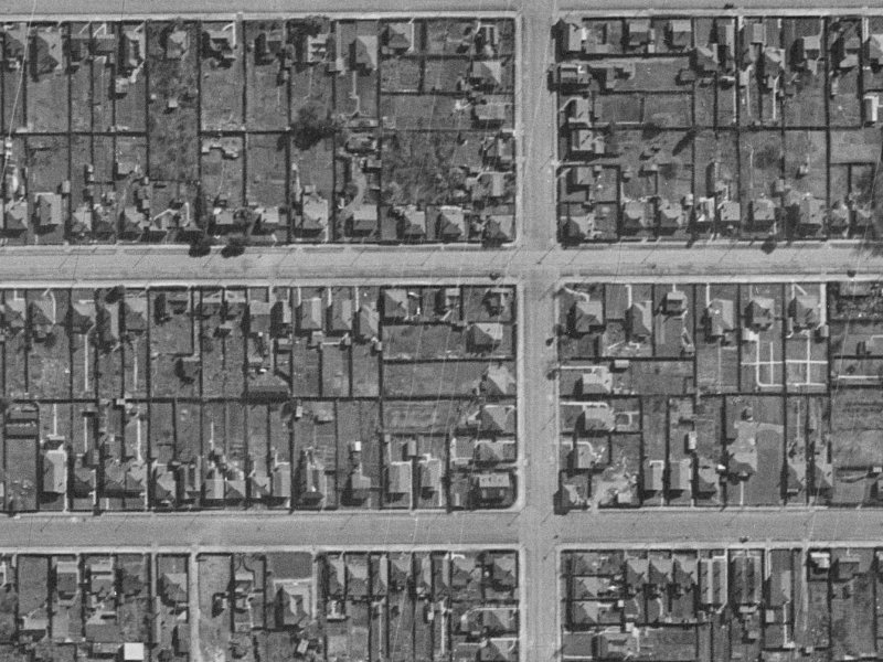 112 Wordsworth Street from the air, 1940-1944