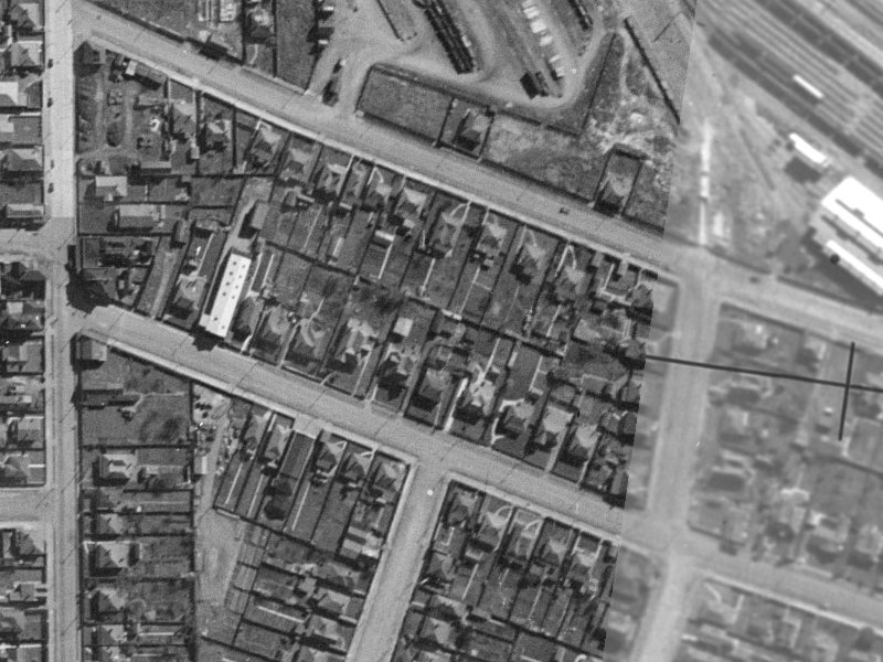 83 Thackeray Street from the air, 1940-1944