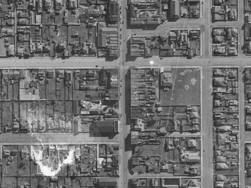 396 Colombo Street from the air, 1940-1944
