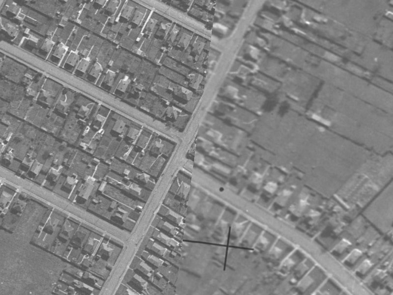 122-138 Ensors Road from the air, 1940-1944