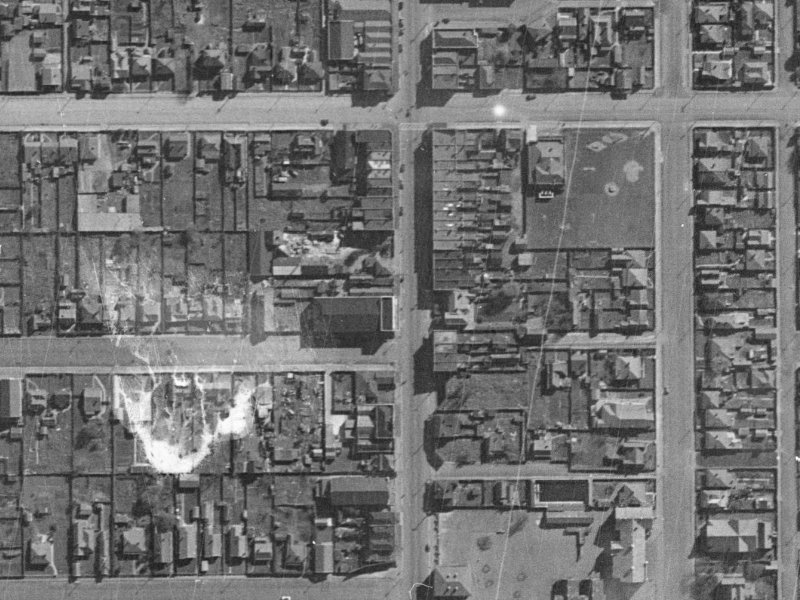 383a Colombo Street from the air, 1940-1944