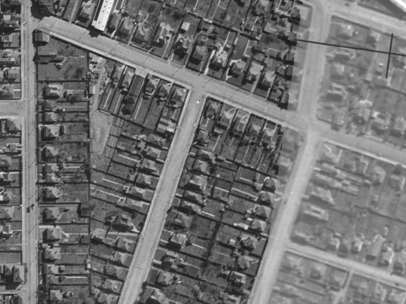 75 Thackeray Place from the air, 1940-1944