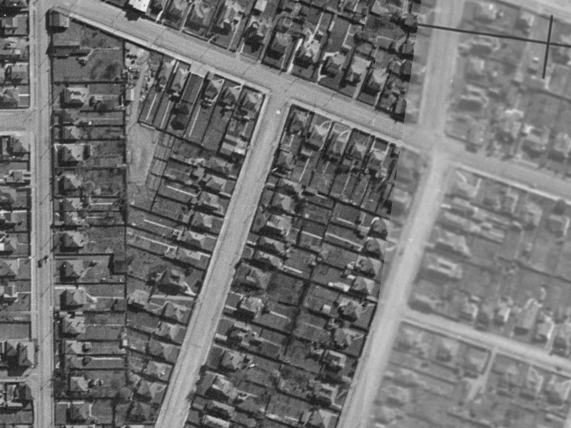 73 Thackeray Place from the air, 1940-1944