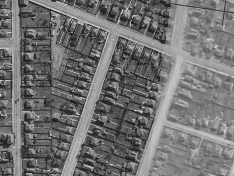 68 Thackeray Place from the air, 1940-1944