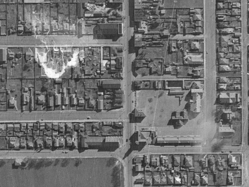 357 Colombo Street from the air, 1940-1944