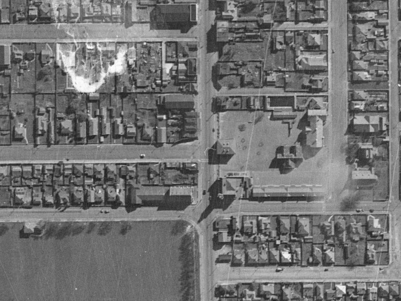 348 Colombo Street from the air, 1940-1944