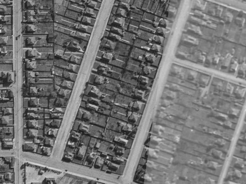 40 Thackeray Place from the air, 1940-1944