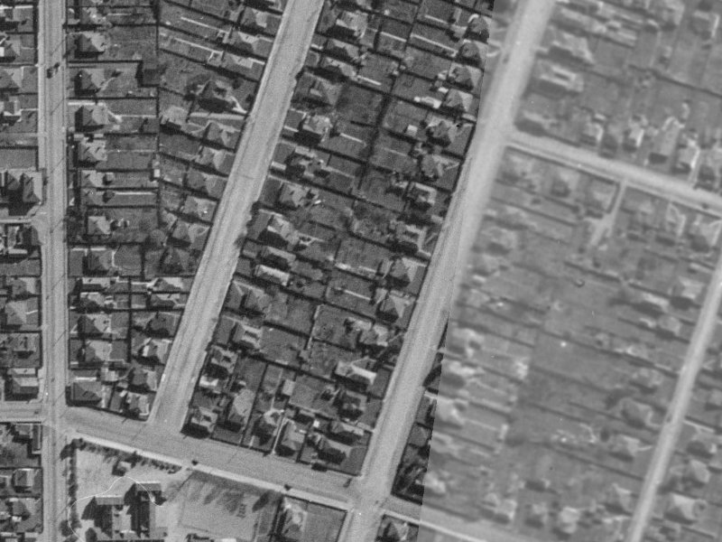 50 Thackeray Place from the air, 1940-1944