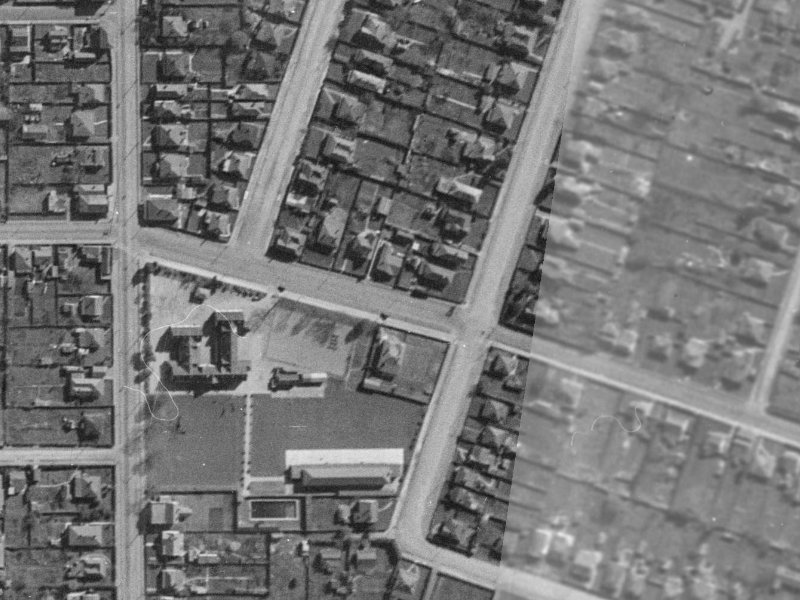 157 Hastings Street East from the air, 1940-1944