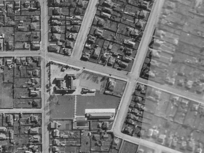 153 Hastings Street East from the air, 1940-1944