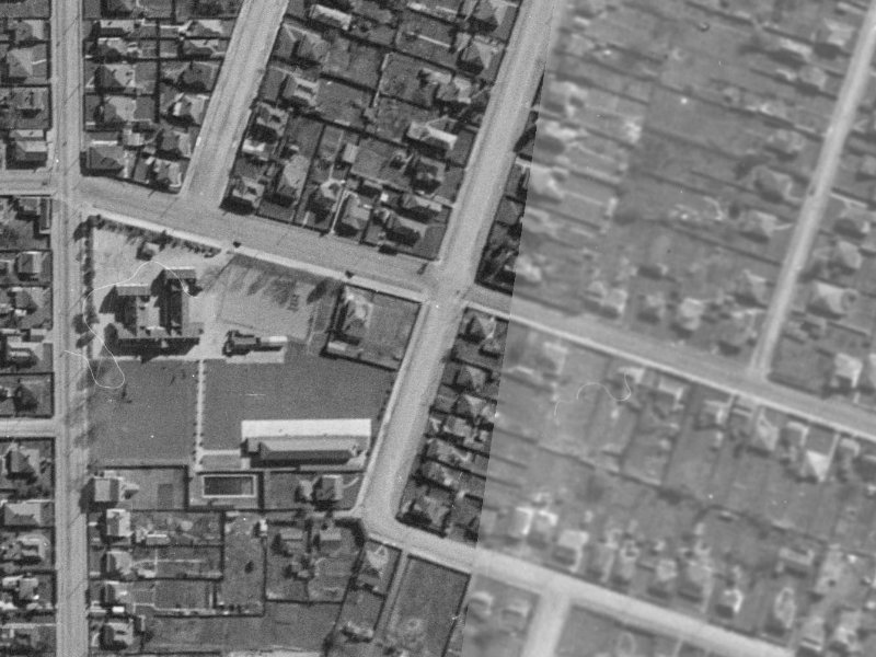 176 Hastings St East from the air, 1940-1944