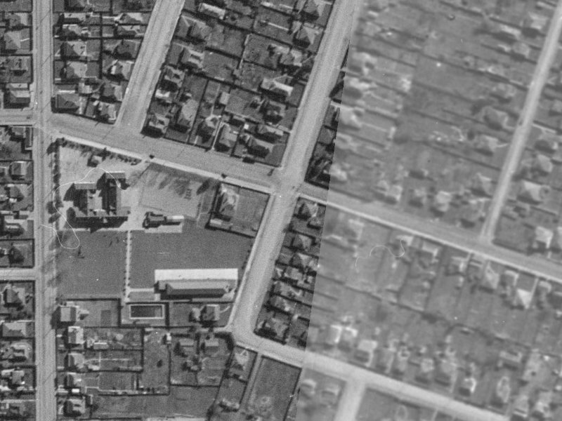 Hastings Street East from the air, 1940-1944