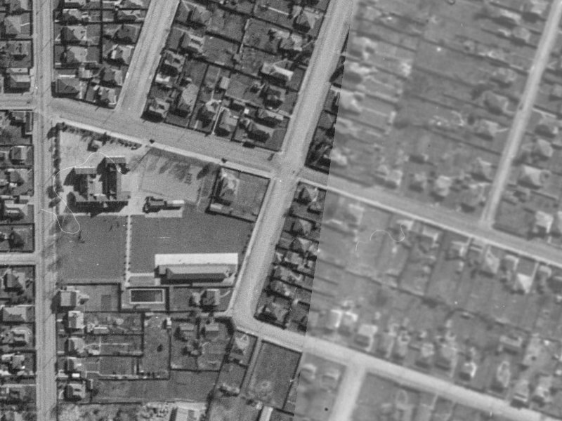 184 Hastings Street from the air, 1940-1944