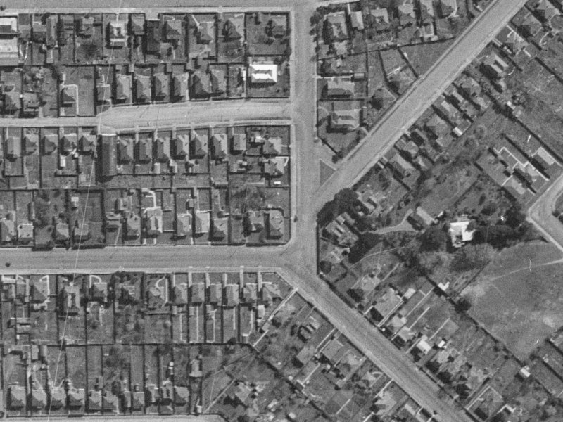 47 Huxley Street from the air, 1940-1944