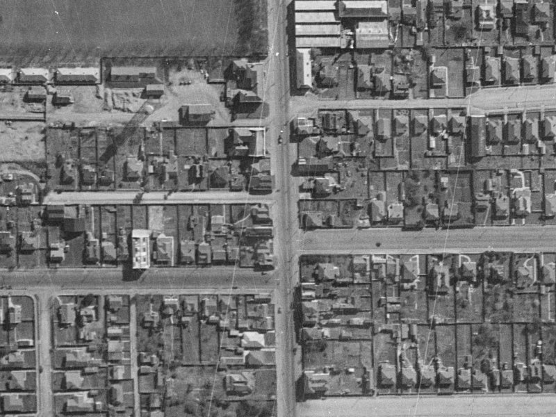 285 Colombo Street from the air, 1940-1944