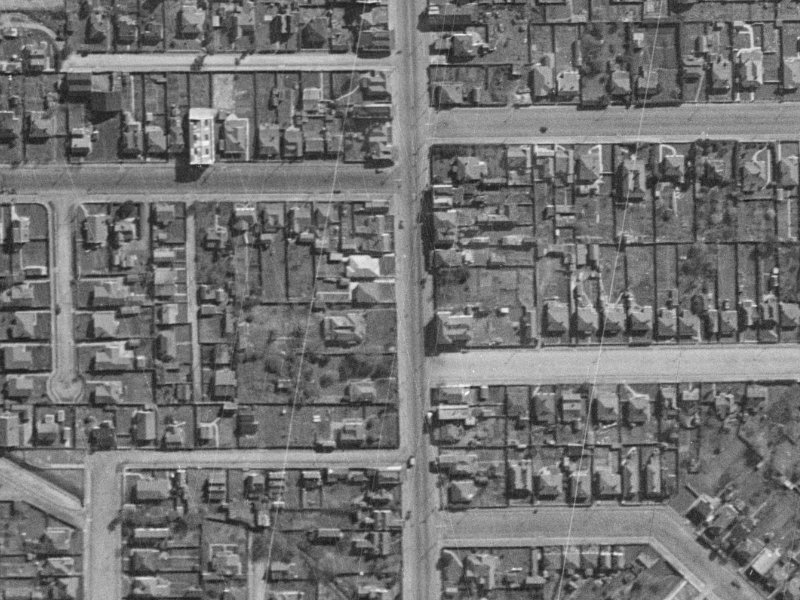 267 Colombo Street from the air, 1940-1944