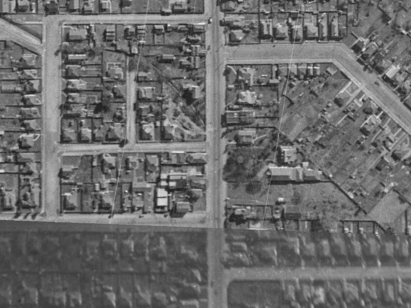 15–17 Beaumont Street from the air, 1940-1944