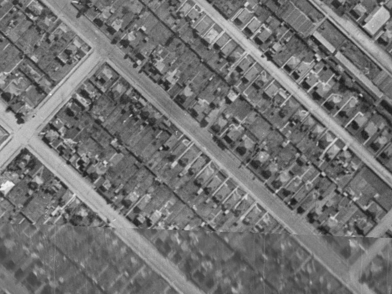 132 Huxley Street from the air, 1940-1944