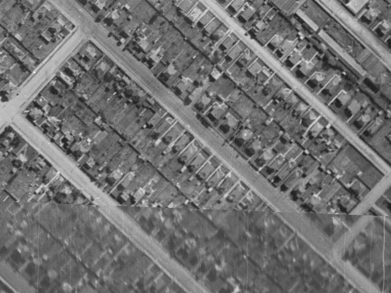 136 Huxley Street from the air, 1940-1944