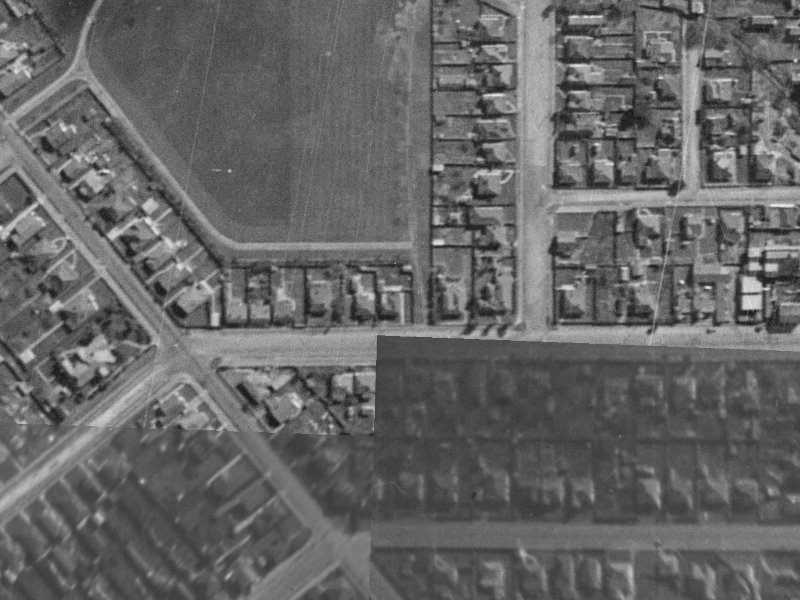 17-21 Devon Street from the air, 1940-1944