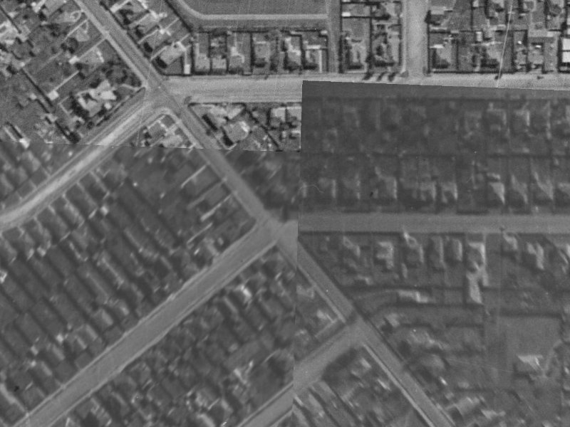72-74 Strickland Street from the air, 1940-1944