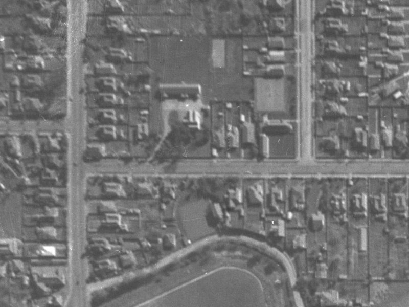 13 Fisher Avenue from the air, 1940-1944