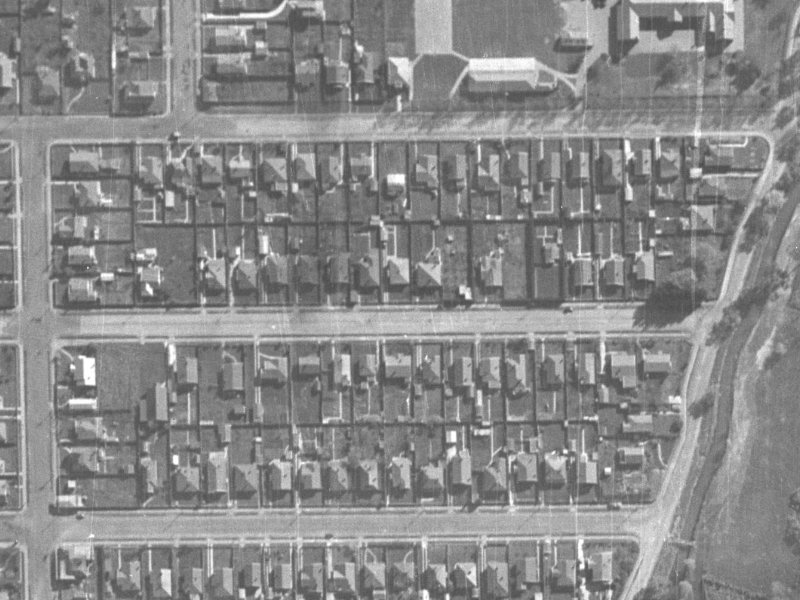 73 Martin Avenue from the air, 1940-1944