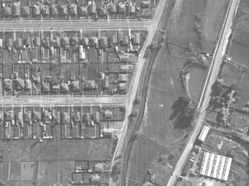 89 Corson Avenue from the air, 1940-1944