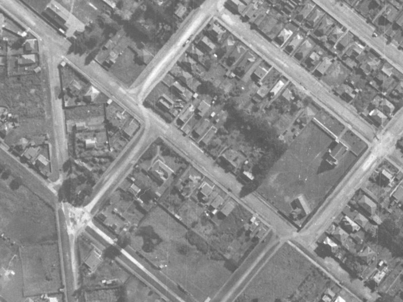 39A Colenso Street from the air, 1940-1944