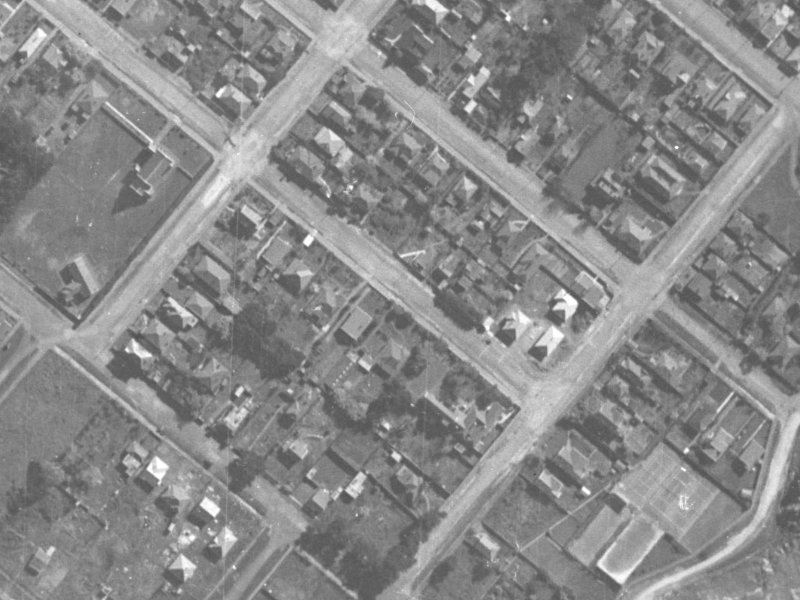 63 Dryden Street from the air, 1940-1944