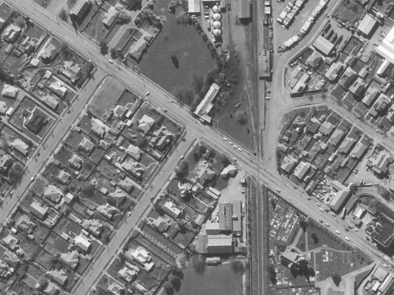 138 Saint James Avenue from the air, 1960-1964