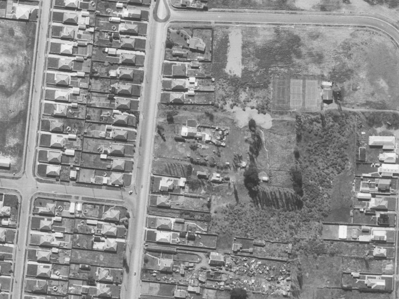 49-51 Castletown Place from the air, 1960-1964