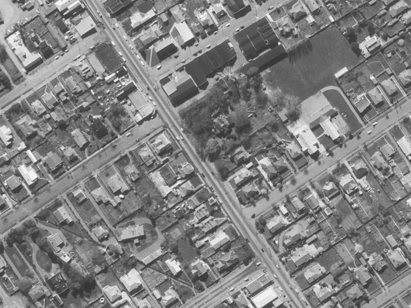 454 Papanui Road from the air, 1960-1964