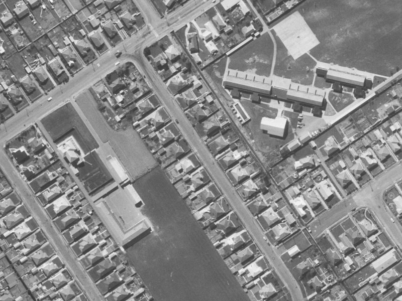 55 Kensington Avenue from the air, 1960-1964